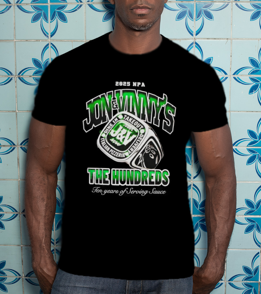 Jon & Vinny's J&V Italian Pizzeria The Hundreds Ring Dine In Take Out Delivery T-Shirt