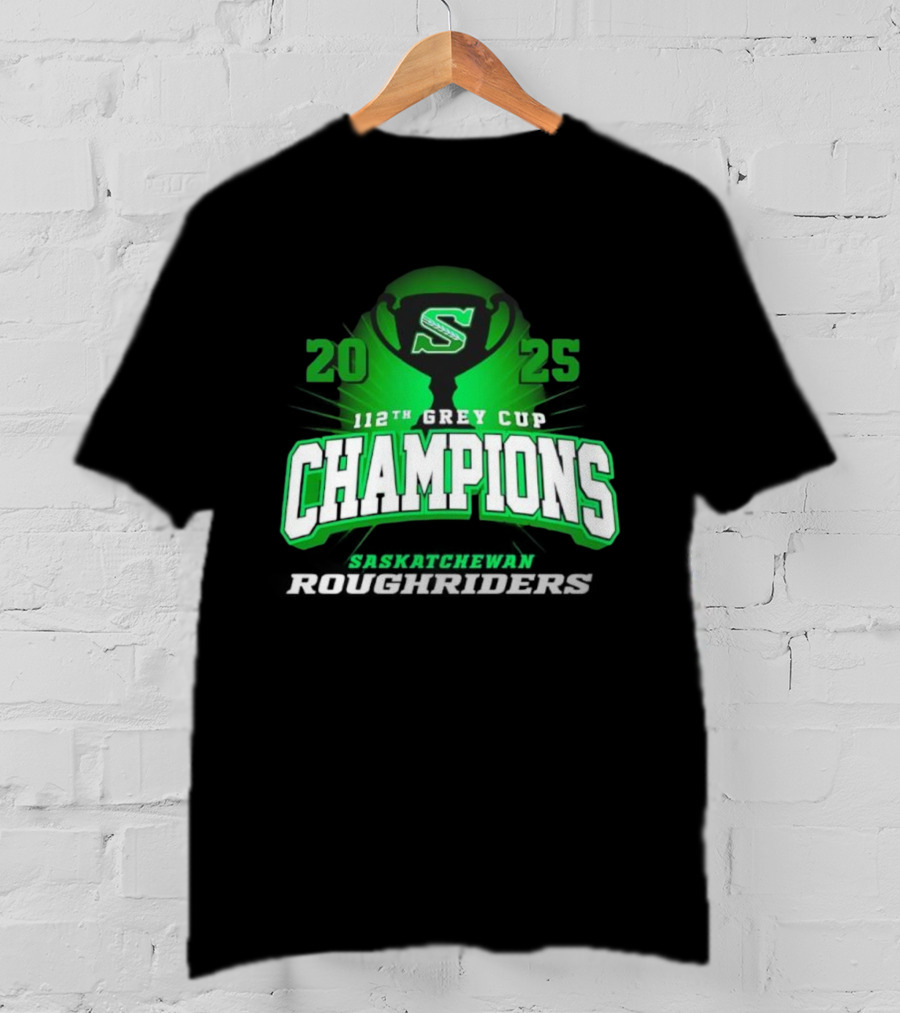 Saskatchewan Roughriders 2025 112th Grey Cup Champions Logo T-Shirt