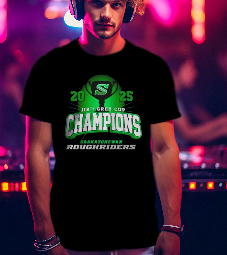 Saskatchewan Roughriders 2025 112th Grey Cup Champions Logo T-Shirt