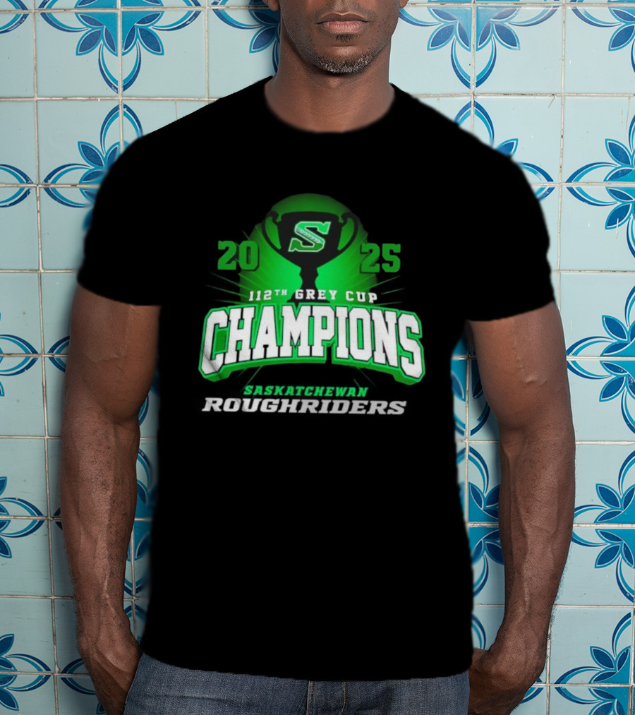 Saskatchewan Roughriders 2025 112th Grey Cup Champions Logo T-Shirt