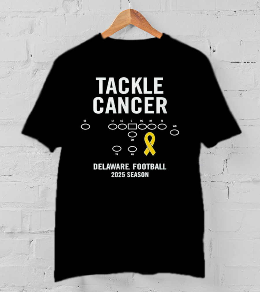 Tackle Cancer Delaware Football 2025 Season Yellow Ribbon T-Shirt