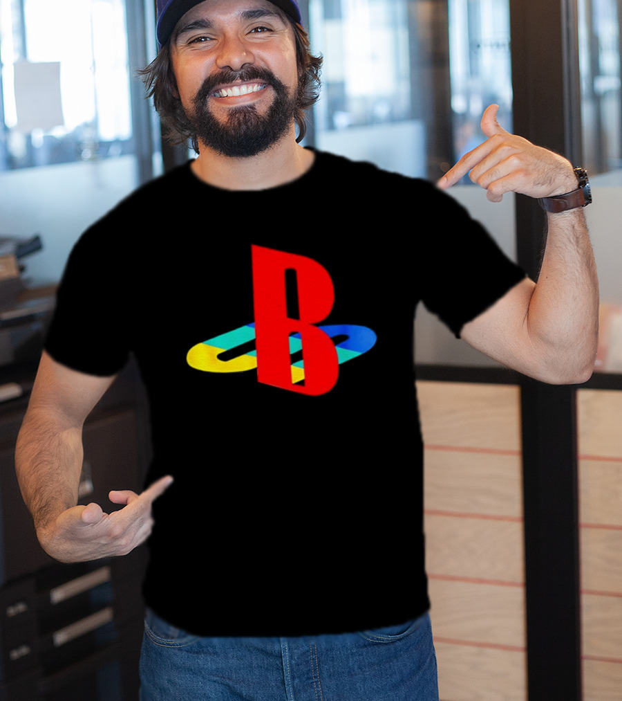 The StepBros 3 Deluxe Edition PlayStation Inspired B Logo T-Shirt