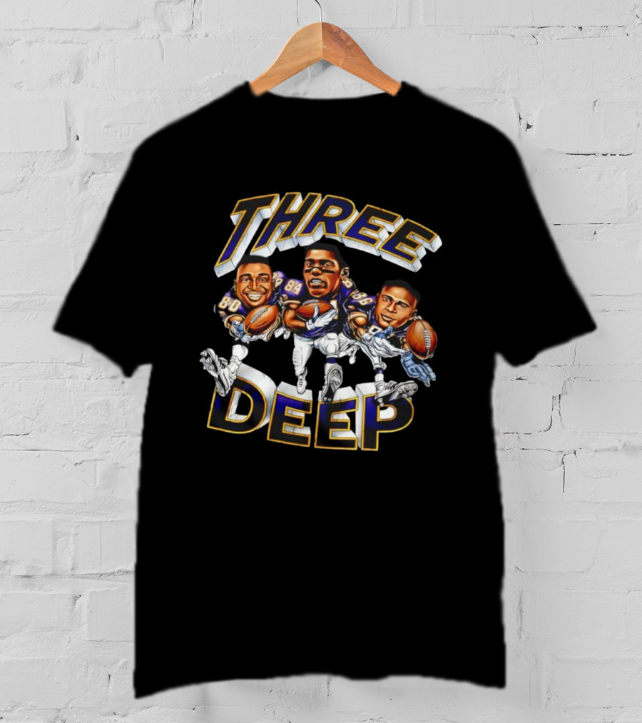 Three Deep Minnesota Vikings Wide Receiver Trio Illustrations T-Shirt