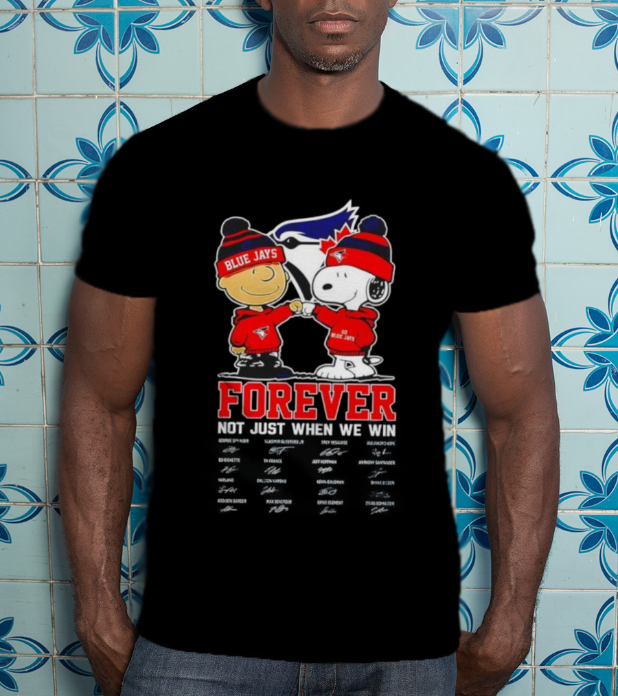 Toronto Blue Jays Forever Peanuts Charlie Brown Snoopy Baseball Fandom T-Shirt