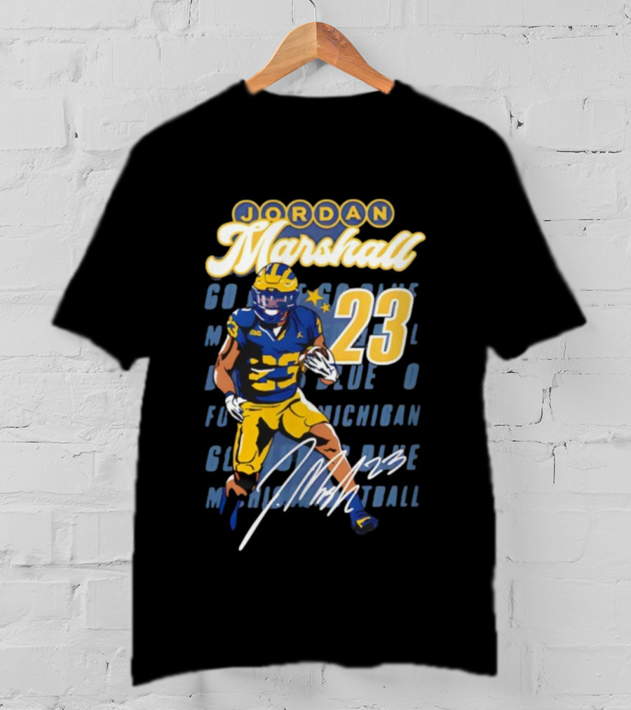 Jordan Marshall Michigan Football 23 Go Blue T-Shirt