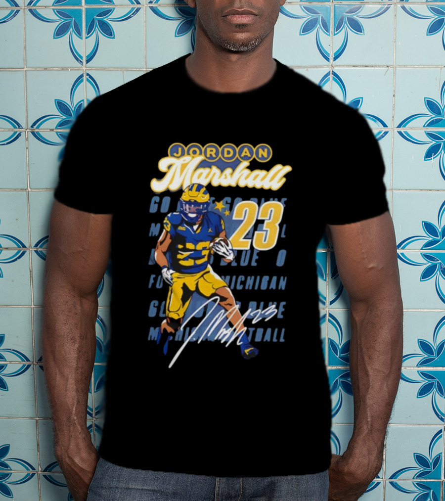 Jordan Marshall Michigan Football 23 Go Blue T-Shirt
