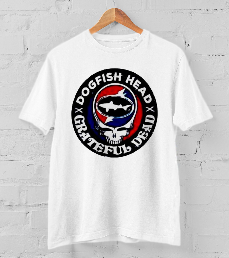 Dogfish Head Grateful Dead Red White Baseball Collaboration T-Shirt