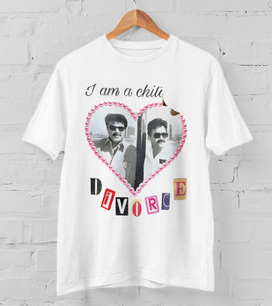 Love I Am A Child Of Divorce Heart Photo Collage T-Shirt