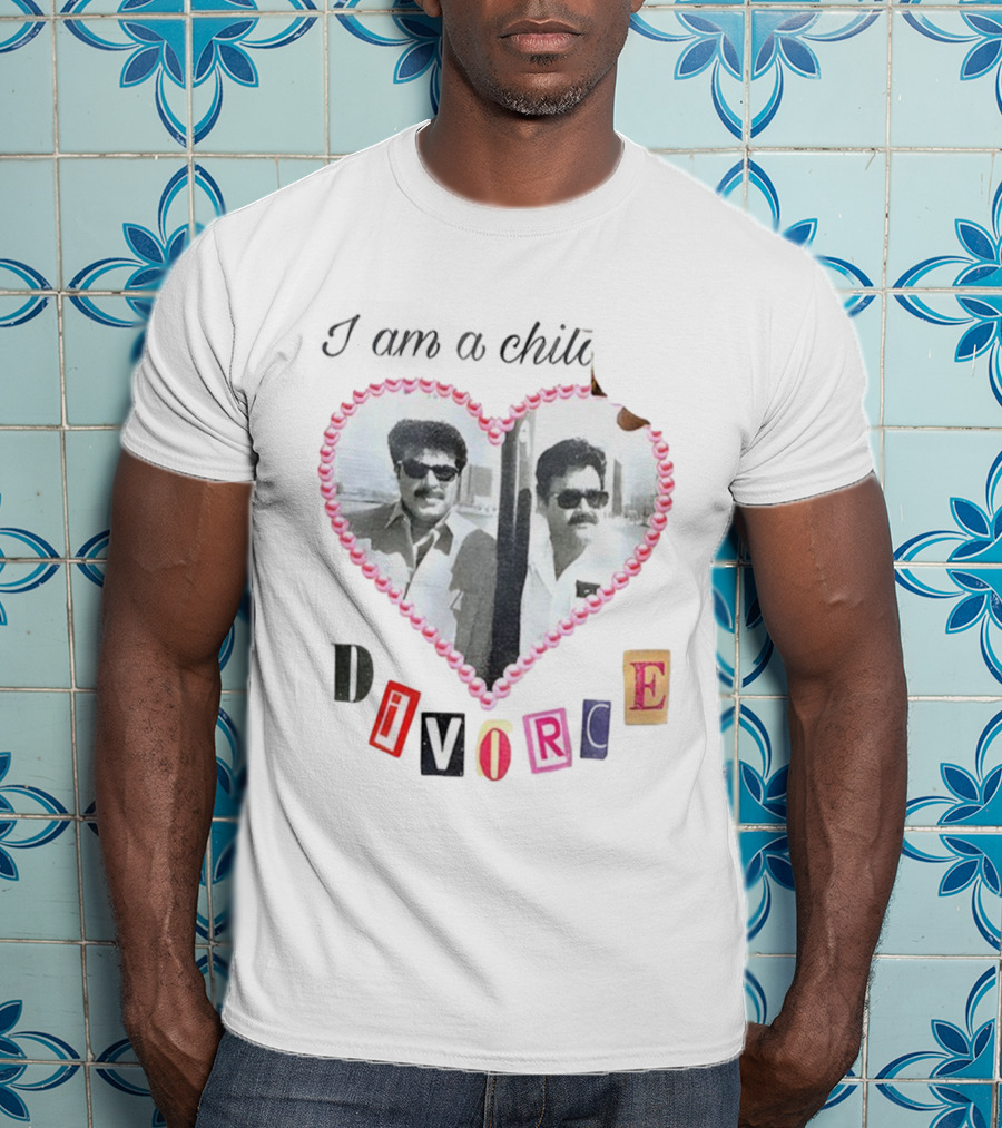 Love I Am A Child Of Divorce Heart Photo Collage T-Shirt