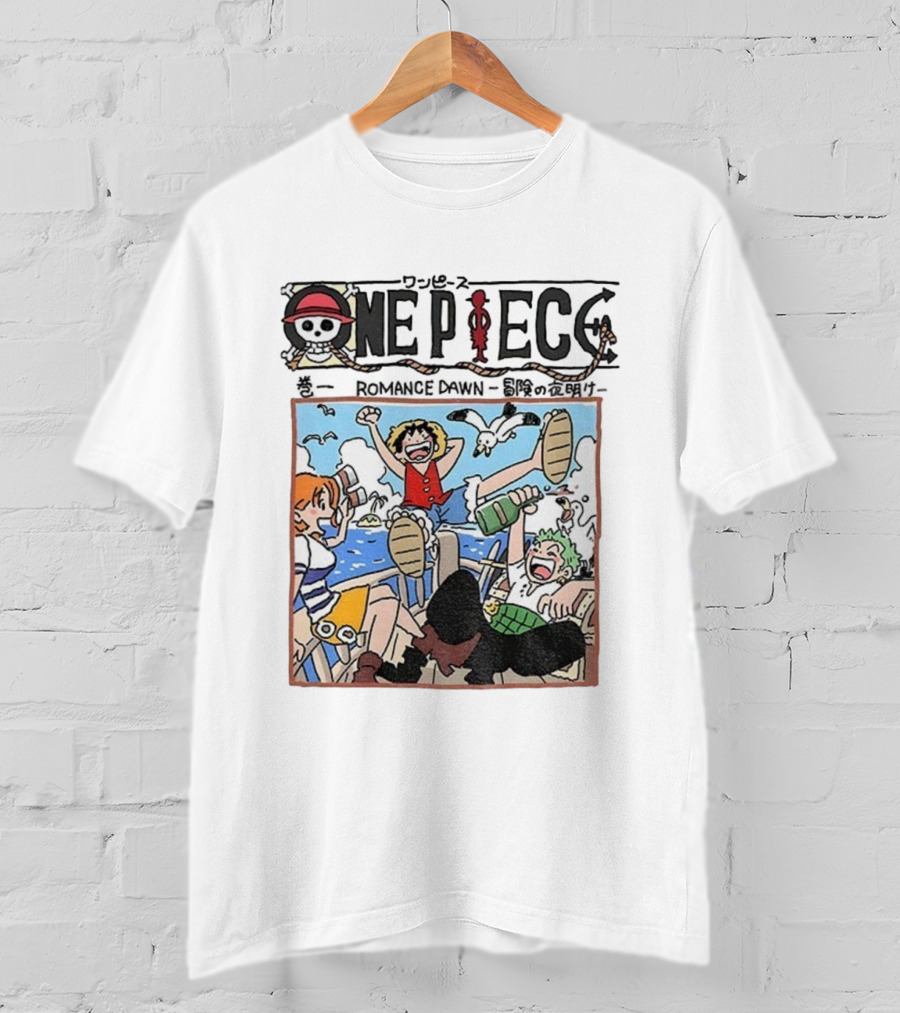 One Piece Monkey D. Luffy Romance Dawn Japanese Cartoon Adventure T-Shirt