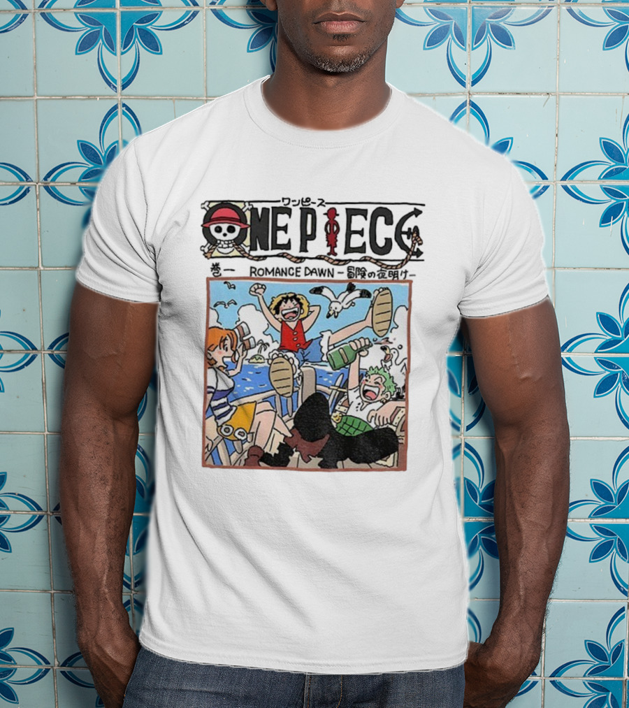 One Piece Monkey D. Luffy Romance Dawn Japanese Cartoon Adventure T-Shirt