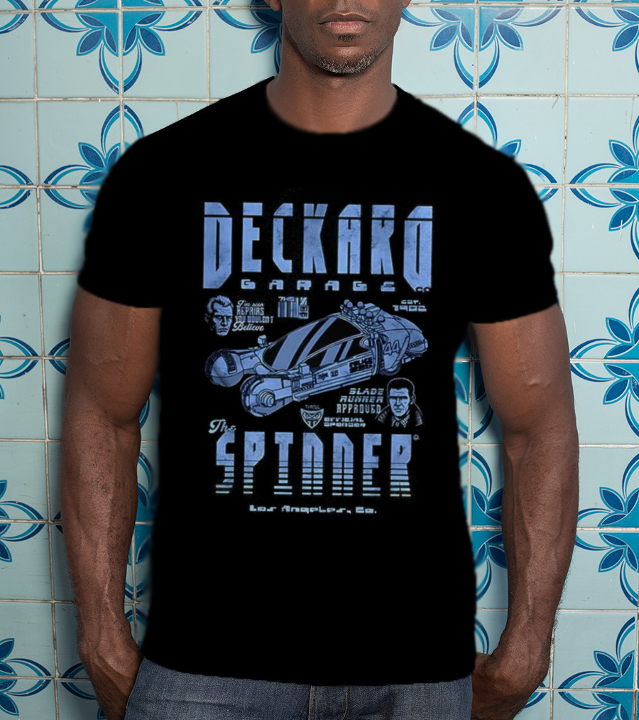 Deckard Spinner Los Angeles 1982 Replicants Machines Repairs Serve Survive T-Shirt