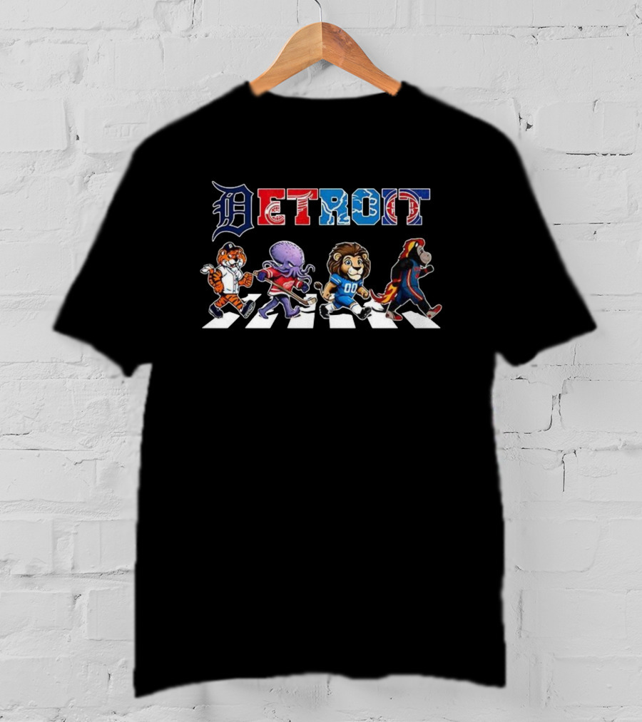 Detroit Team Mascots Crosswalk Classic T-Shirt