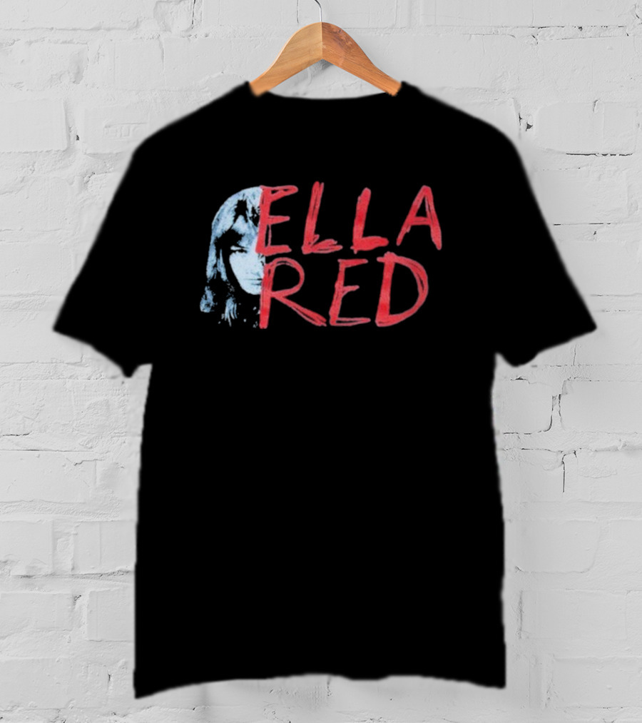 Ella Red Face Stylish Graphic Text Design T-Shirt