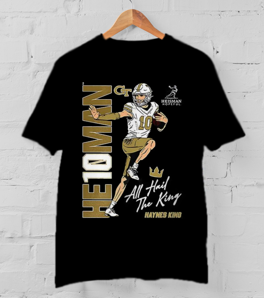 HE10MAN Haynes King GT Georgia Tech Yellow Jackets Football Quarterback T-Shirt