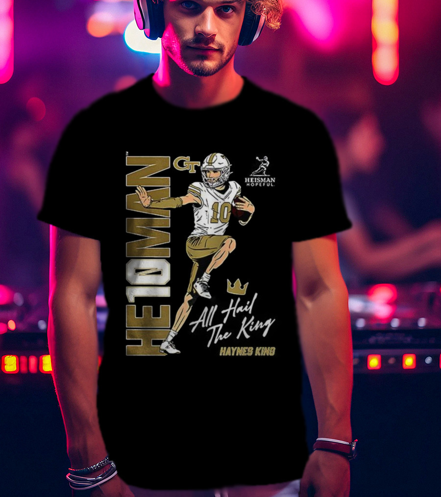 HE10MAN Haynes King GT Georgia Tech Yellow Jackets Football Quarterback T-Shirt