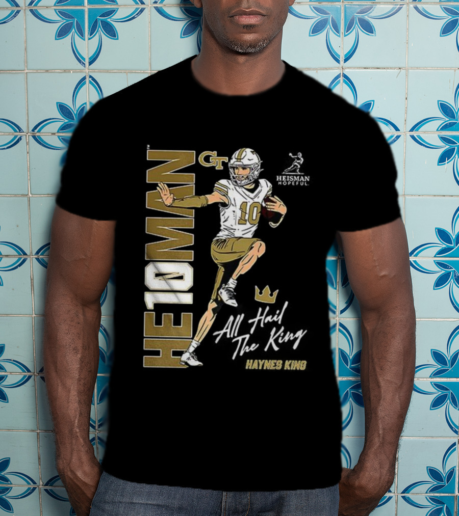 HE10MAN Haynes King GT Georgia Tech Yellow Jackets Football Quarterback T-Shirt