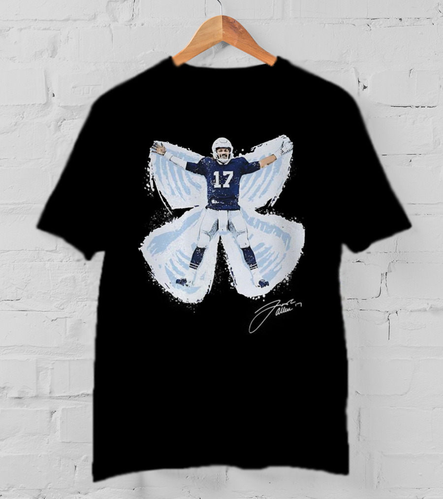 Josh Allen Snow Angel Buffalo Bills 17 Football Signature T-Shirt