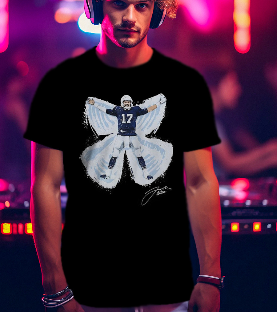 Josh Allen Snow Angel Buffalo Bills 17 Football Signature T-Shirt