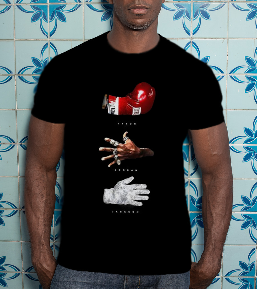 Michael Tribute Boxing Glove Championship Rings Sequin Glove T-Shirt