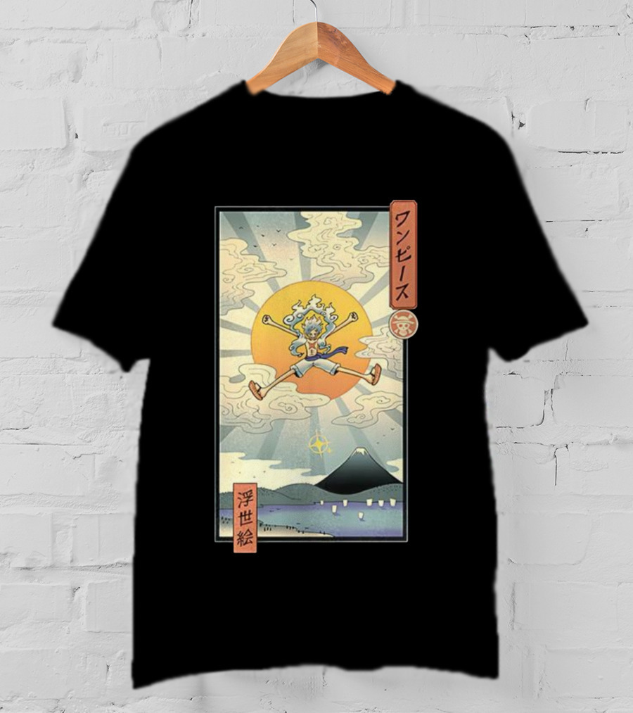 Luffy Gear 5 One Piece Anime Ukiyo-e Style Japan Art T-Shirt