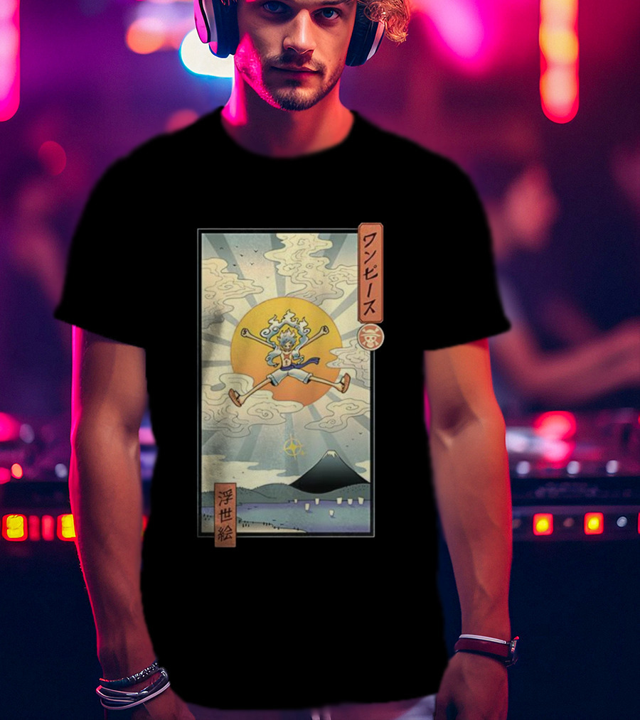 Luffy Gear 5 One Piece Anime Ukiyo-e Style Japan Art T-Shirt