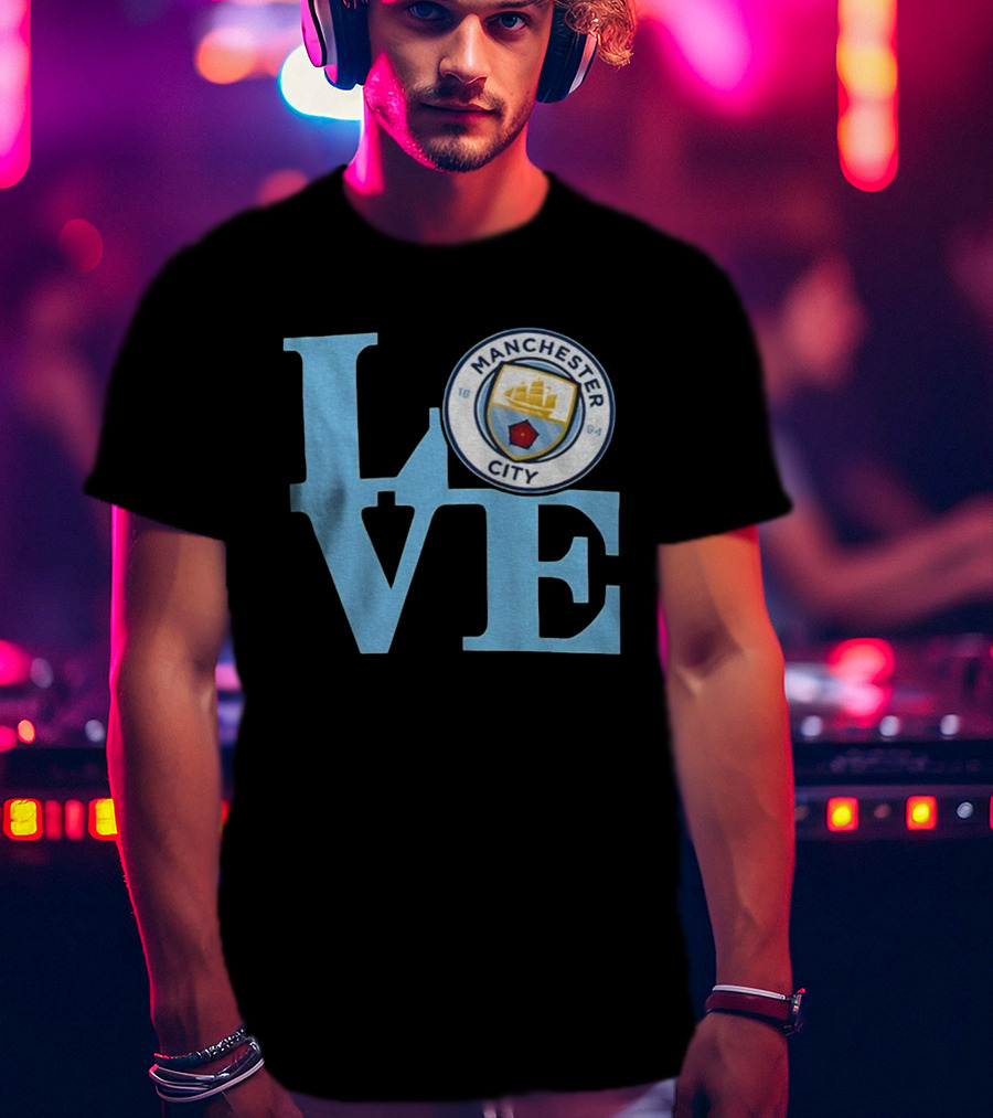 Manchester City FC LOVE Emblem 1894 Badge T-Shirt