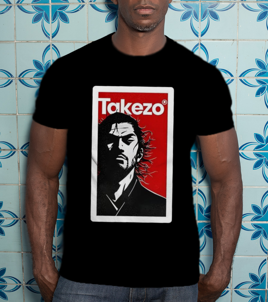 Takezo Shadow Of The Lone Warrior Manga Samurai Art Style T-Shirt