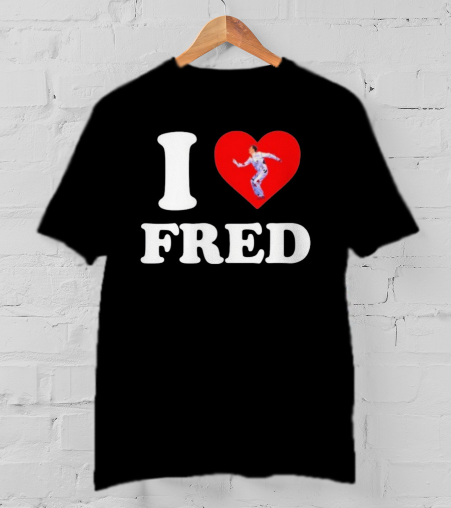 I Love Fred The B52s Heart Symbol Iconic Fred Schneider Image T-Shirt