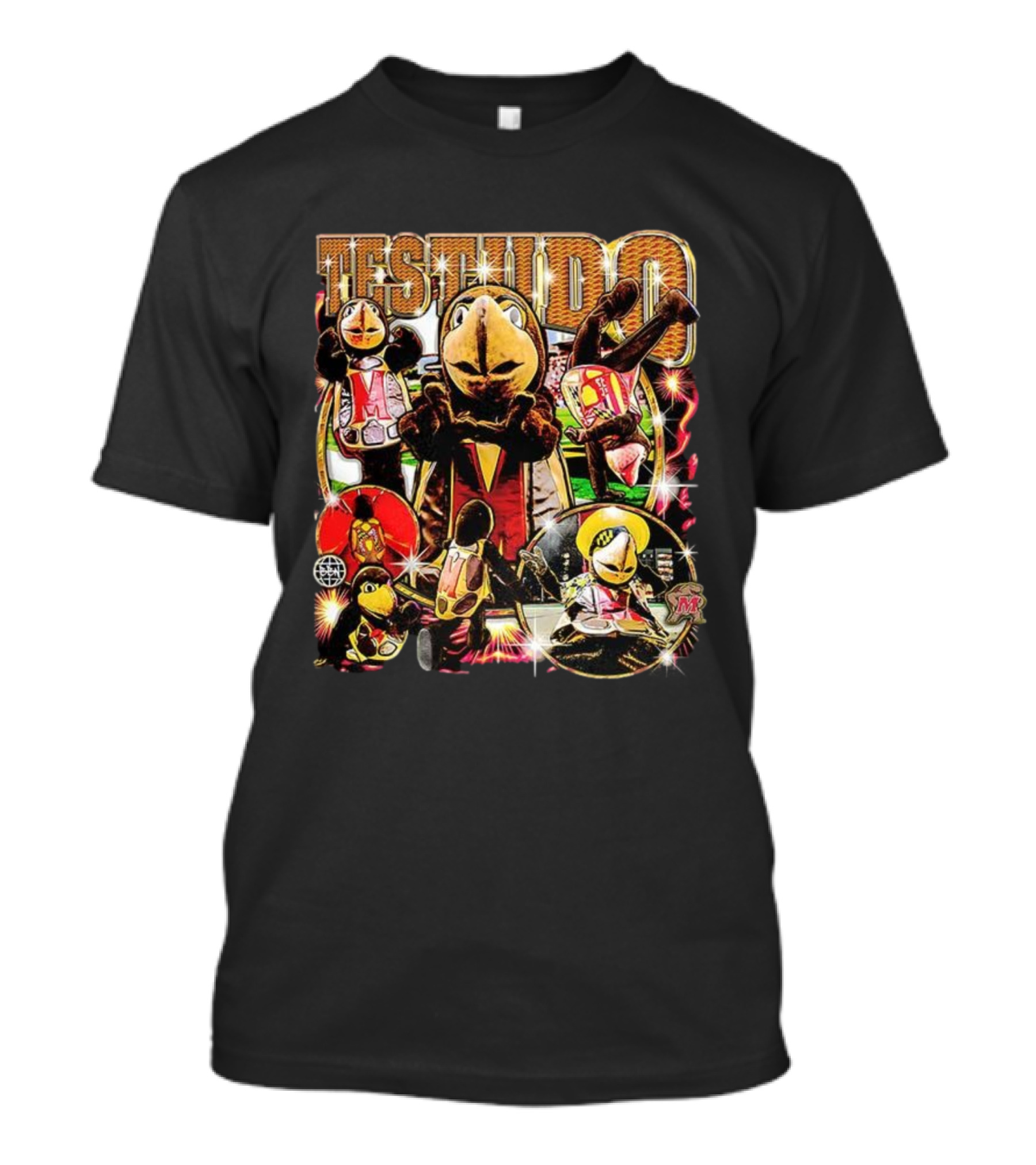 Testudo Maryland Terrapins Mascot Vintage Collage T-Shirt