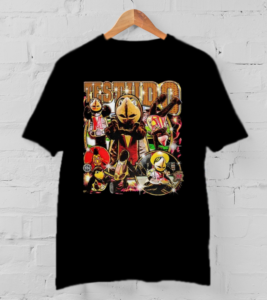 Testudo Maryland Terrapins Mascot Vintage Collage T-Shirt