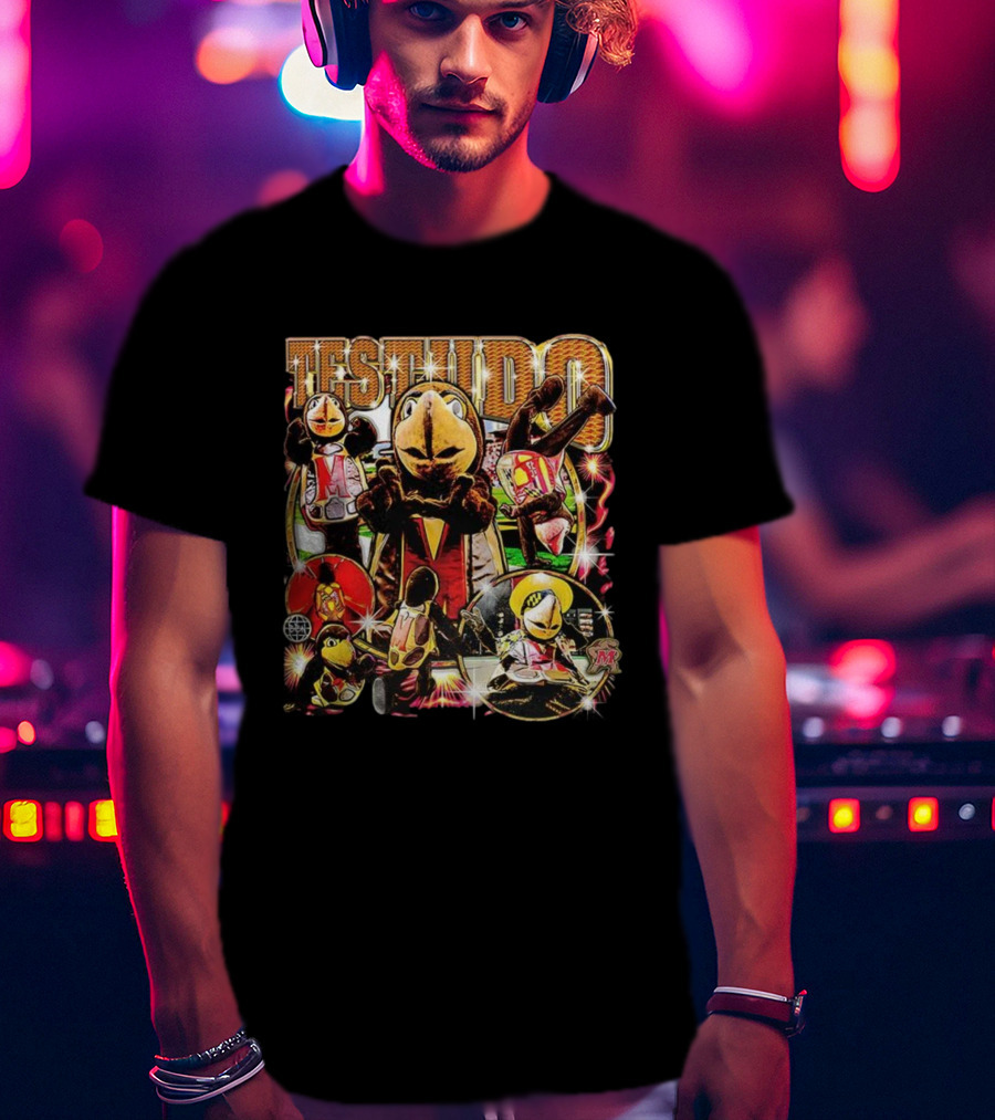 Testudo Maryland Terrapins Mascot Vintage Collage T-Shirt