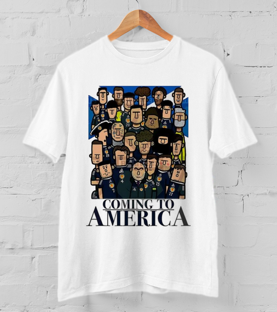 Coming To America Cartoon Scotland Soccer Team Characters T-Shirt