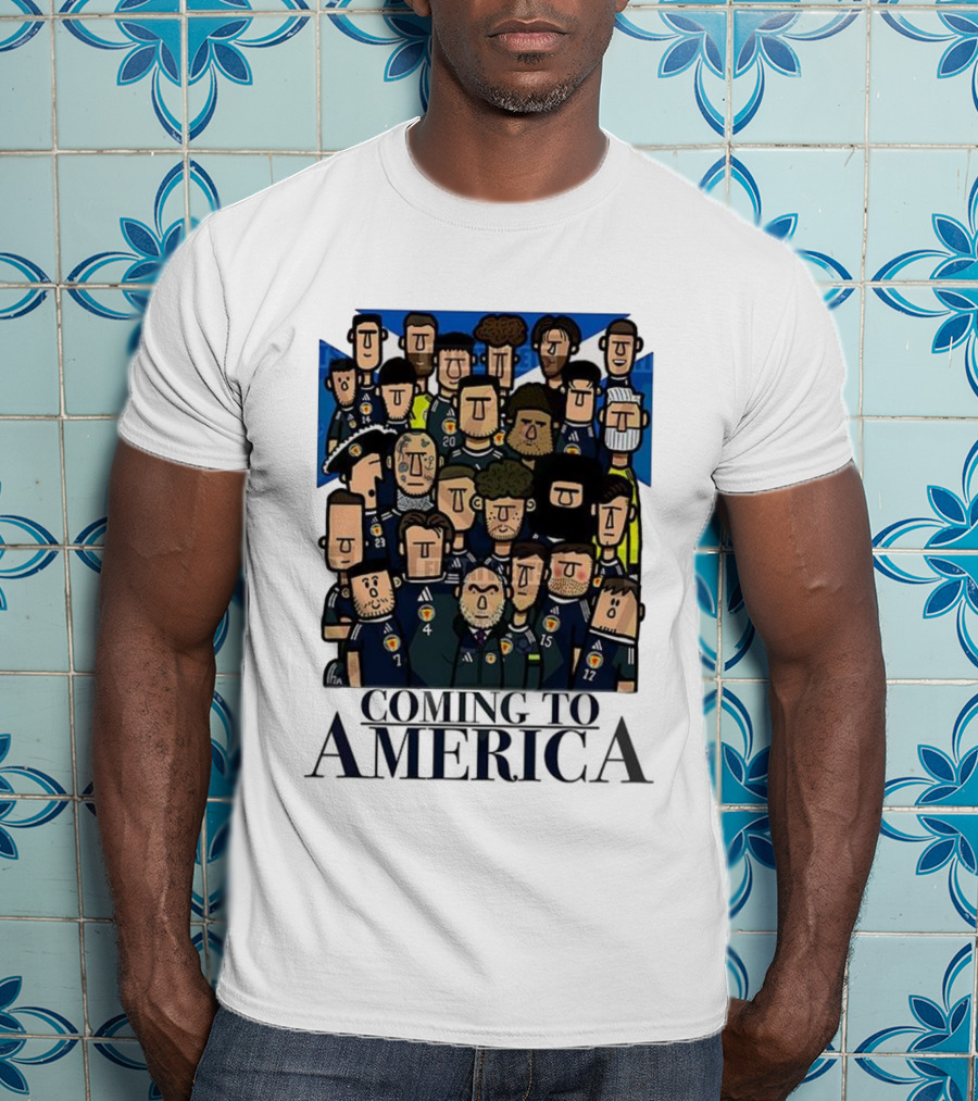 Coming To America Cartoon Scotland Soccer Team Characters T-Shirt