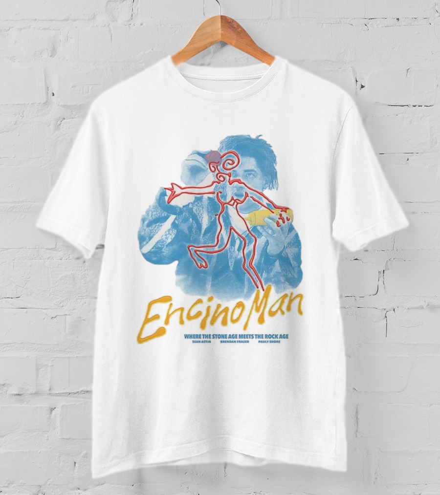 Encino Man 1992 Stone Age Meets The Rock Age Vintage Style T-Shirt