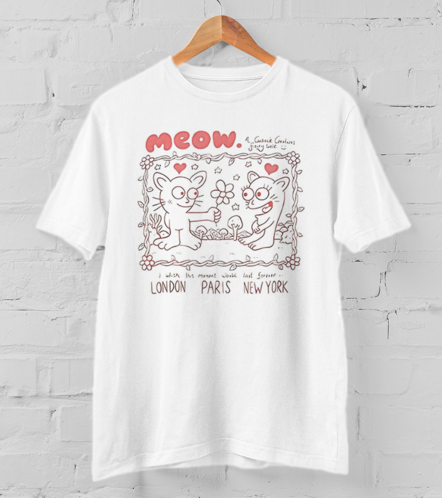 Meow Cats Love London Paris New York Fashion Alexandra Galambova T-Shirt