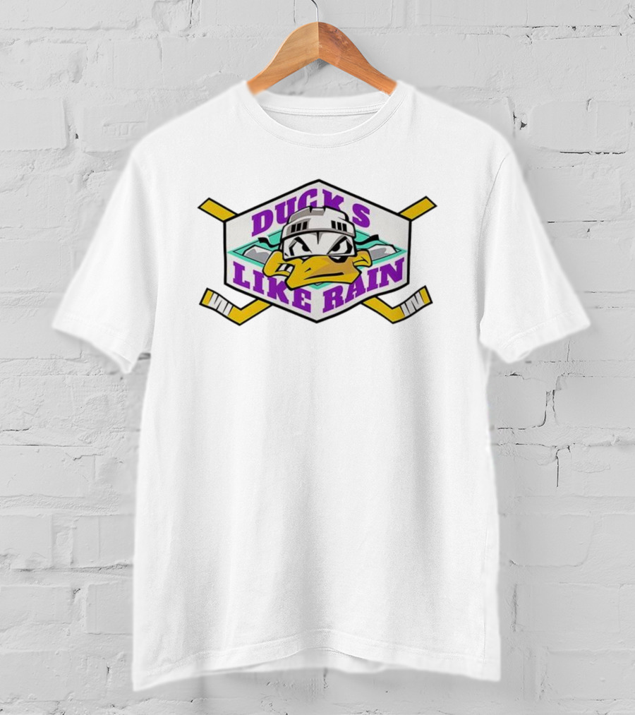 DUCKS LIKE RAIN Hockey Masked Duck Hockey Sticks T-Shirt