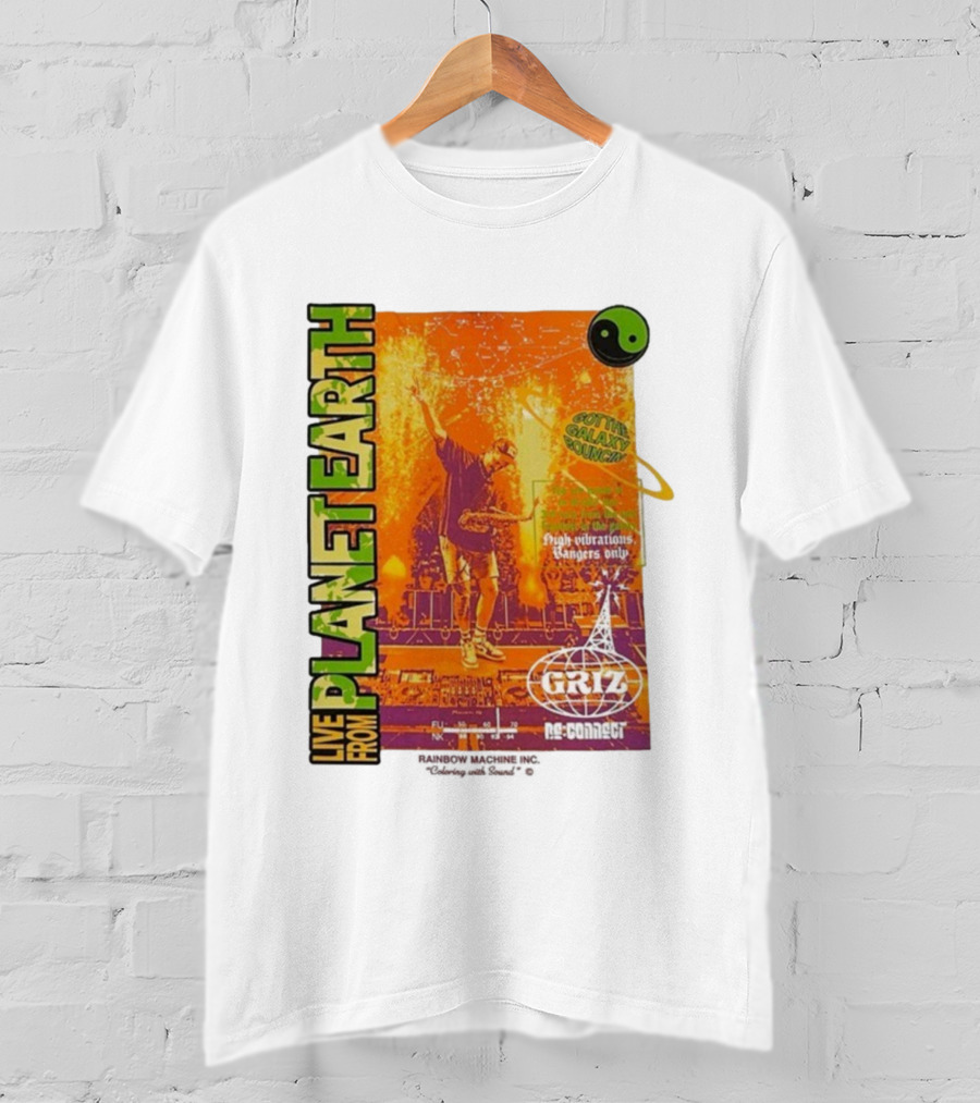 Live From Planet Earth Griz 60th Galaxy Sound High Vibrations Ragers Only Yin Yang T-Shirt