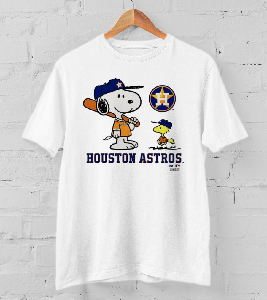 Peanuts Snoopy Woodstock Houston Astros Baseball Team T-Shirt