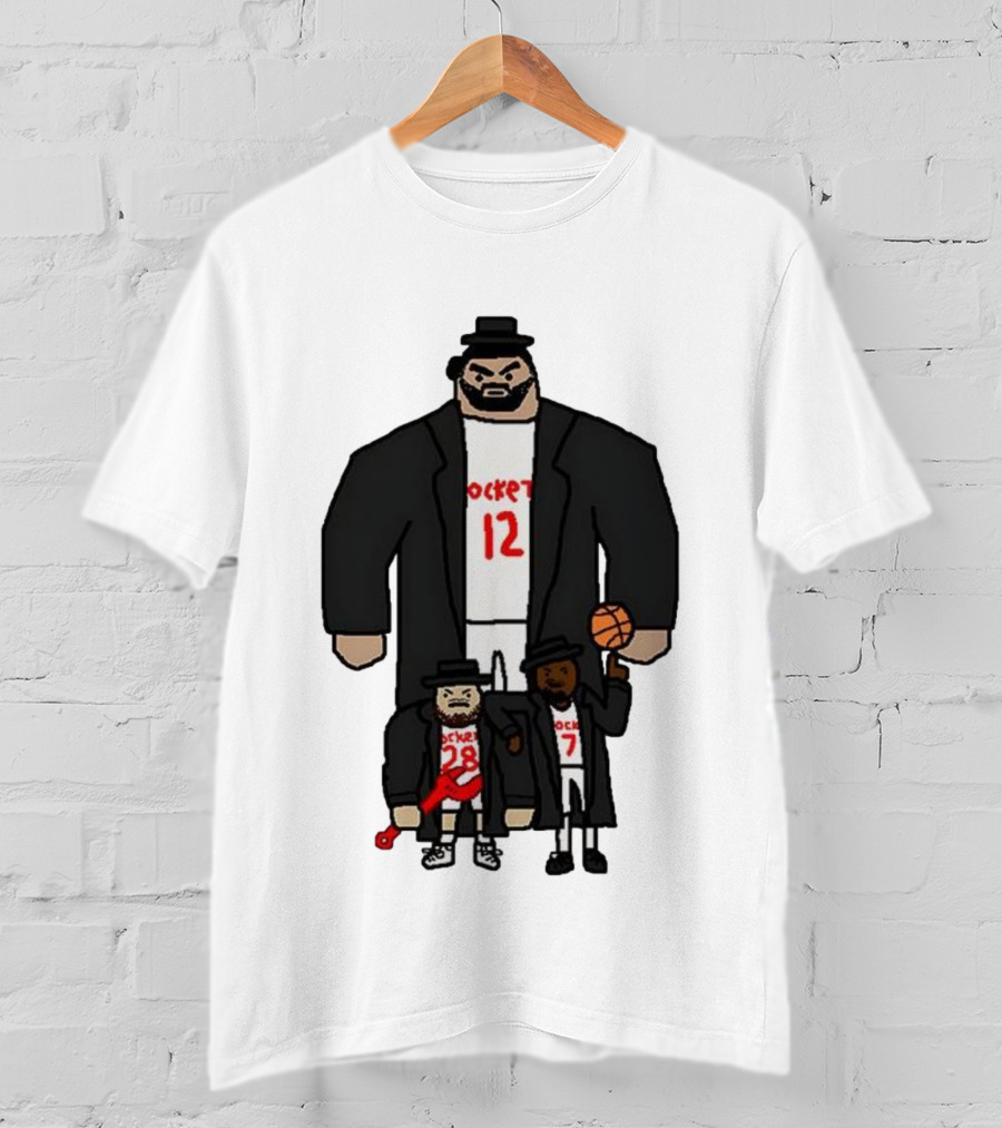 Rockets 12 And 28 Sen-goon Squad Caricature With Basketball T-Shirt