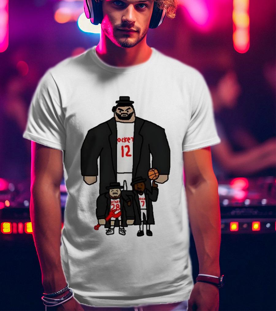 Rockets 12 And 28 Sen-goon Squad Caricature With Basketball T-Shirt