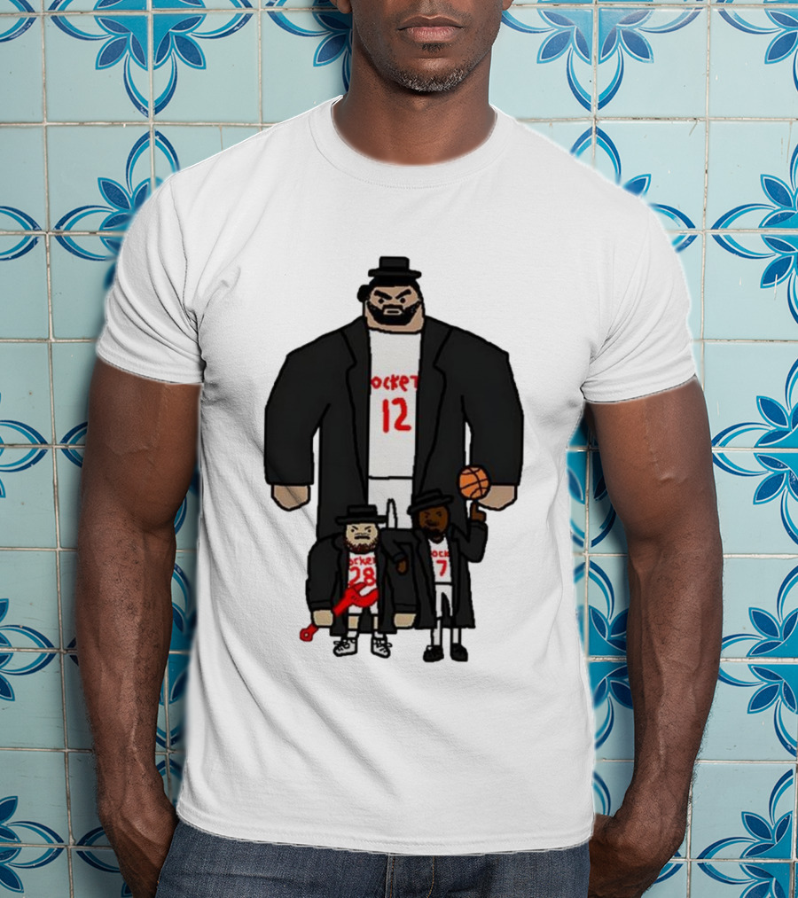 Rockets 12 And 28 Sen-goon Squad Caricature With Basketball T-Shirt