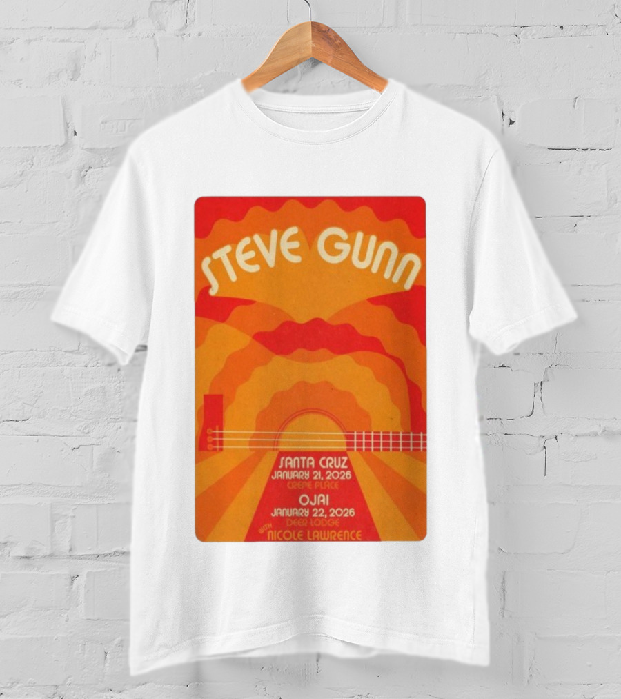 Steve Gunn Santa Cruz January 21 2026 Ojai January 22 2026 Deer Lodge Nicole Lawrence T-Shirt