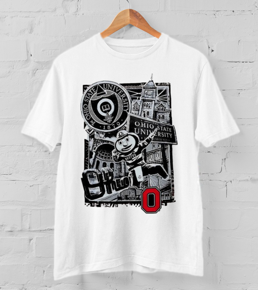 The Ohio State University Buckeyes Brutus Mascot Landmark 1870 T-Shirt