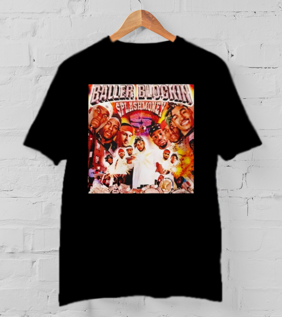 Baller Blockin Splashmoney Hip Hop Collage Street Style Iconic Album Cover T-Shirt