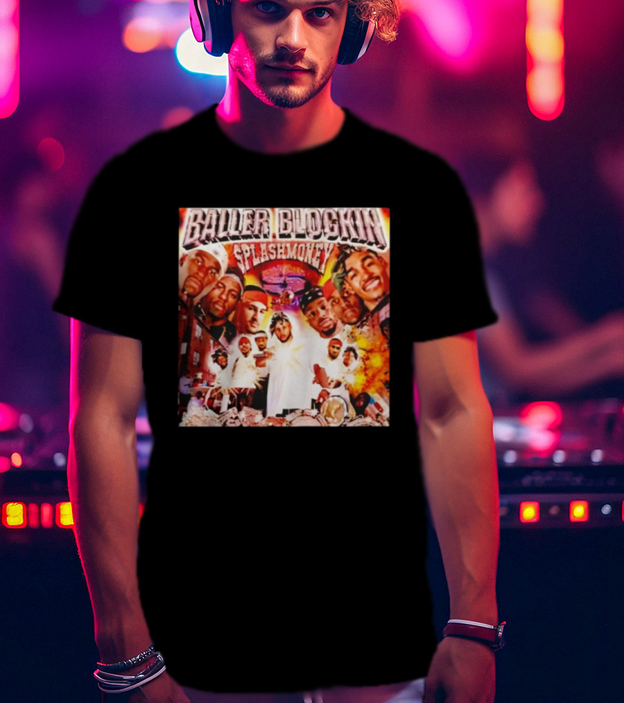 Baller Blockin Splashmoney Hip Hop Collage Street Style Iconic Album Cover T-Shirt