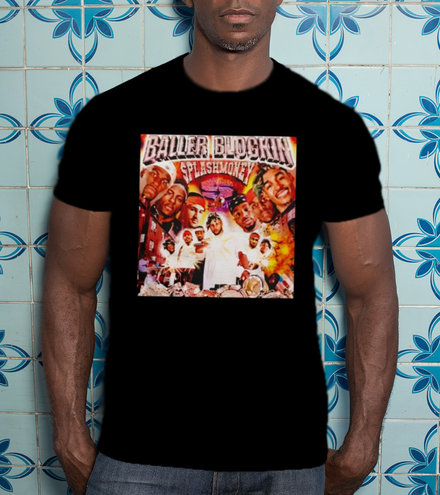 Baller Blockin Splashmoney Hip Hop Collage Street Style Iconic Album Cover T-Shirt