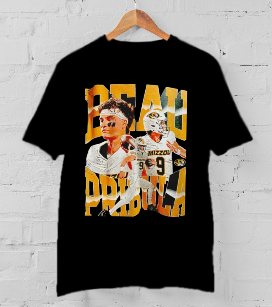 Beau Pribula Mizzou Missouri Tigers Number 9 Football T-Shirt