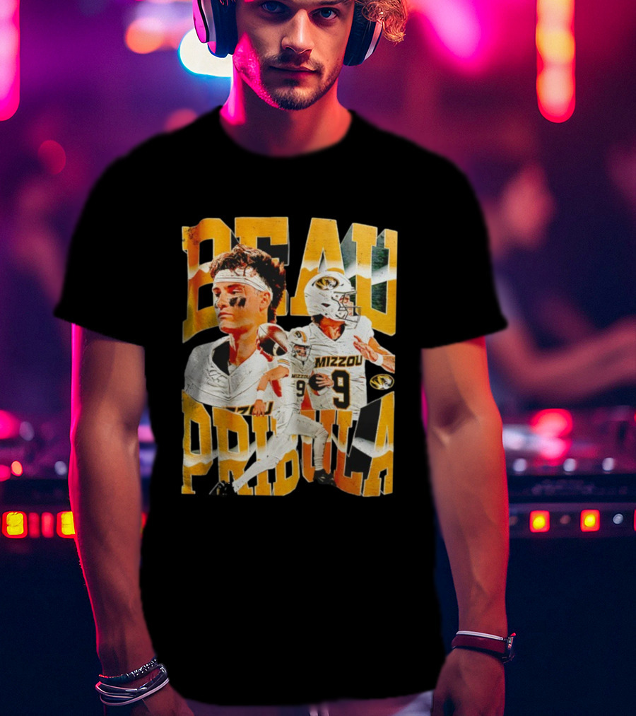 Beau Pribula Mizzou Missouri Tigers Number 9 Football T-Shirt