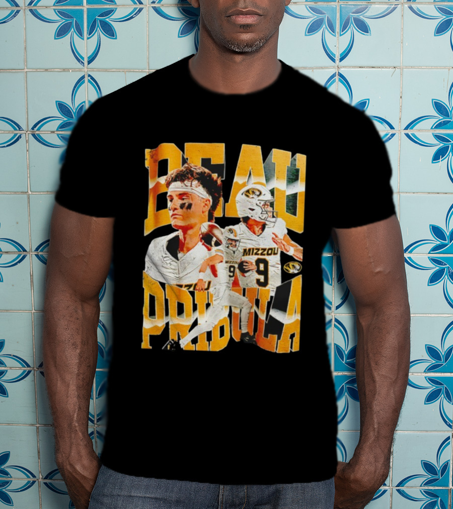Beau Pribula Mizzou Missouri Tigers Number 9 Football T-Shirt